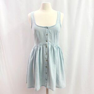 ASOS light blue denim button down pinafore dress - size US6